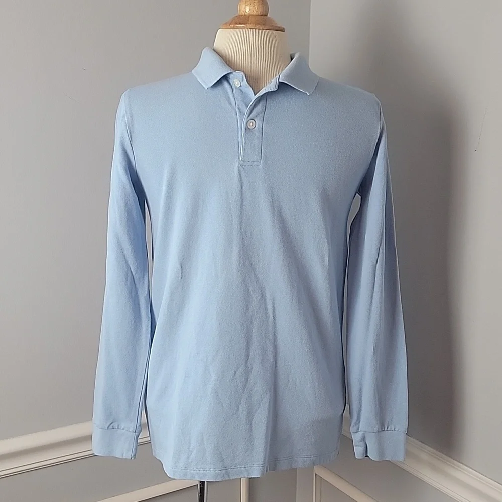 OLD NAVY‎ NeW Bundle of 3 Boy's Light Blue Long Sleeve School Uniform Polo Shirt